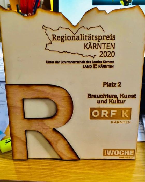Regionalitätspreis Kärnten 2020 trophy, 2nd place, Brauchtum, Kunst und Kultur