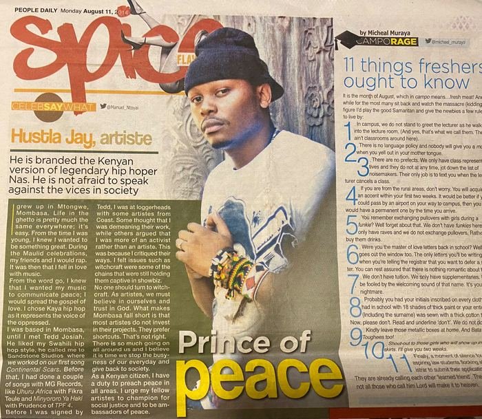 People Daily, 11 August 2014: Prince of peace